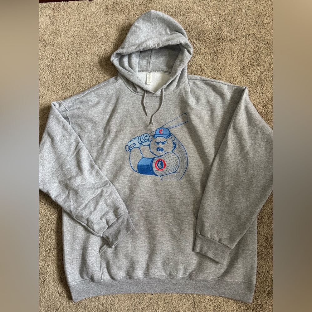 #306 CHICAGO CUBS Gray Graphic Hoodie for Men